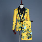 Fashion New Men's Leisure Boutique Printed Flower Slim Suit - Acapparelstore